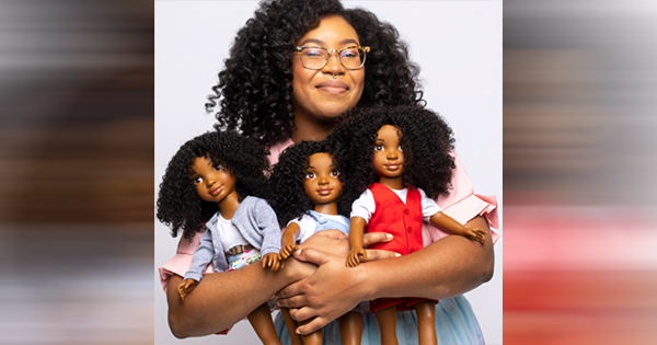 Black dolls with authentic curly hair