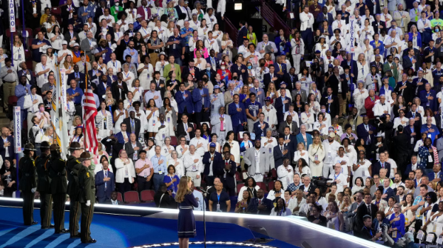 Female Delegates Wear White at DNC to Honor Women’s Suffrage During Kamala Harris’ Historic Speech