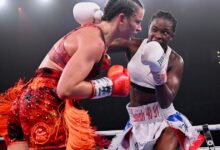 Tiara Brown, a 36-year-old former Florida police officer, upsets Australian Skye Nicolson to win WBC featherweight title