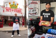 Owner of eatery that created the Philly cheesesteak will cook at Long Island pizzeria in Knicks gear after losing bet Owner of eatery that created the Philly cheesesteak will cook at Long Island pizzeria in Knicks gear after losing bet