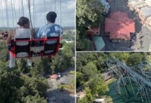 Riders left dangling 260 feet in the air on Georgia Six Flags ‘SkyScreamer’ ride Riders left dangling 260 feet in the air on Georgia Six Flags ‘SkyScreamer’ ride